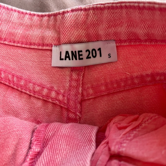 Lane 201 Rhinestone Colorblock Pink Jean Shorts - Picture 2 of 3